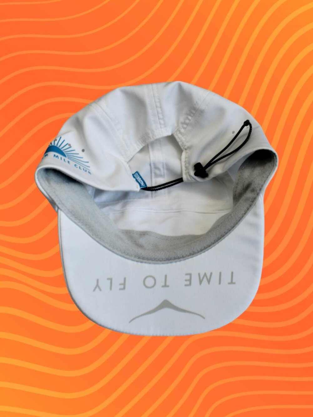 HOKA Hat Adjustable White Gray Summer Mile Club Running Cap Unisex One Size - Picture 2 of 4